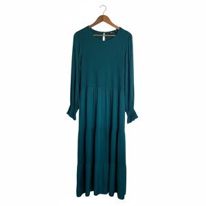 Elegant Teal Long Sleeve Dress size xxl